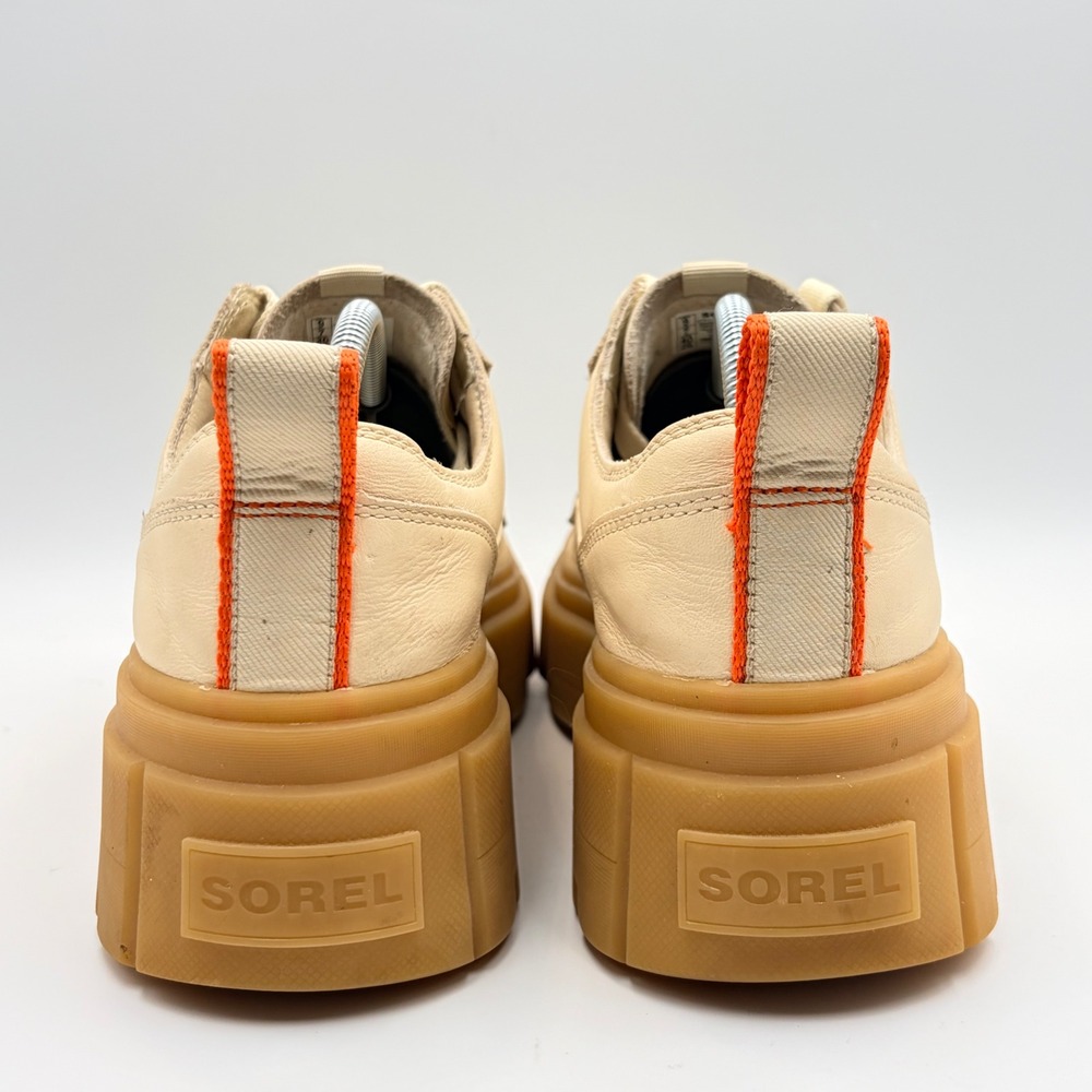 Sorel Caribou‎ X Womens 9 Waterproof Leather Platform Sneakers Cream Lug Sole - Picture 12 of 16